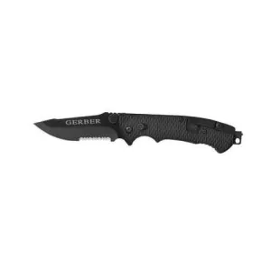 GERBER KNIVES Hinderer CLS Drop Point Serrated Black