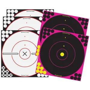 BIRCHWOOD CASEY Shoot-N-C 3-12" White /2-12" Pink Bulls-Eye Target