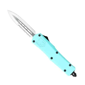 COBRATEC Small Mint Blue FS-3 Dagger 1 Side Serrated