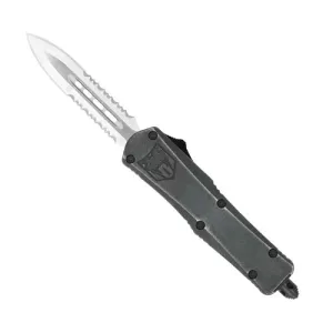 COBRATEC Small Stonewash FS-3 Dagger 2 Side Serrated
