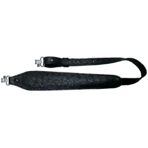 AA&E LEATHERCRAFT Black Genuine Full Quill Ostrich Leather Padded Tr