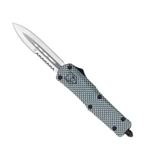 COBRATEC Medium Carbon Fiber FS-3 Dagger 1 Side Serrated