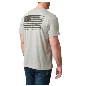 5.11 TACTICAL USA Flag Barrel Banner T-Shirt - Heather Gray