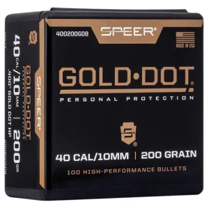 SPEER AMMO Reloading Bullets HP Bullet 10mm 200 Grain 100rd