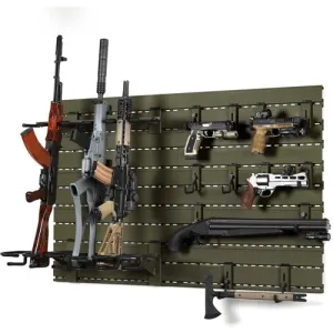 SAVIOR EQUIPMENT Full Wall Rack System, 10x 24" Alum OD Green