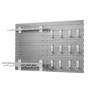 SAVIOR EQUIPMENT Wall Rack System, 10x 24" Alum SW Gray