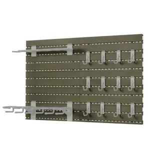 SAVIOR EQUIPMENT Wall Rack System, 10x 24" Alum OD Green
