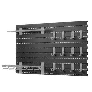 SAVIOR EQUIPMENT Wall Rack System, 10x 24" Alum Obsidian Black