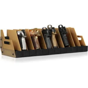 SAVIOR EQUIPMENT 12 Pistol Revolver Storage Gun Rack RAL8000 Tan