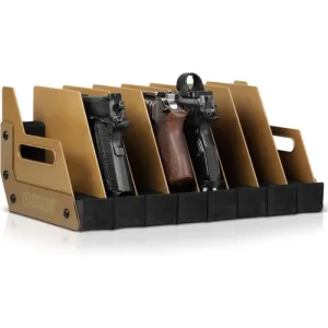 SAVIOR EQUIPMENT 8 Pistol Revolver Storage Gun Rack RAL8000 Tan
