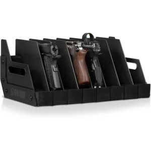 SAVIOR EQUIPMENT 8 Pistol Revolver Storage Gun Rack Obsidian Black