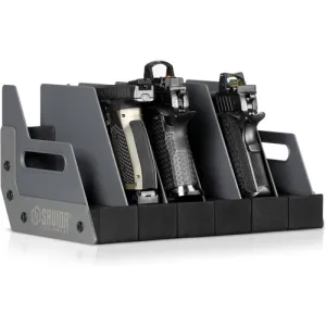 SAVIOR EQUIPMENT 6 Pistol Revolver Storage Gun Rack SW Gray
