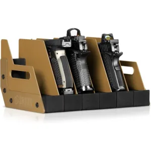 SAVIOR EQUIPMENT 6 Pistol Revolver Storage Gun Rack RAL8000 Tan