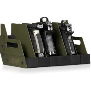 SAVIOR EQUIPMENT 6 Pistol Revolver Storage Gun Rack OD Green