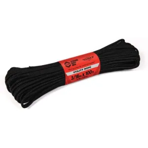 ATWOOD 3/16" 100Ft Utility Rope - Black