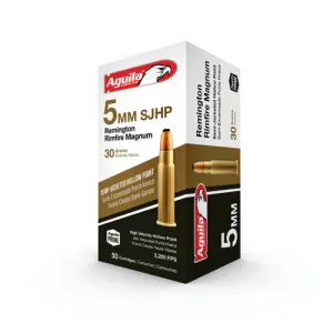 AGUILA AMMO 5mm Rem Rimfire Mag (RFM) 30Gr Hollow Point 50rd