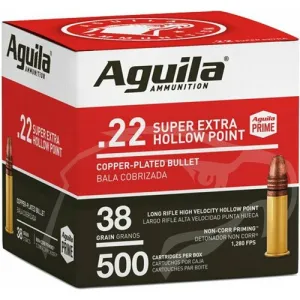 AGUILA AMMO 22LR 38gr Super Extra Hollow Point Ammunition | 500 Rounds