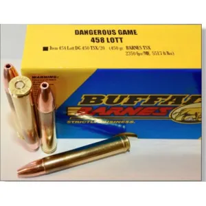 BUFFALO BORE 458 Lott 450Gr Barnes TSX 2350FPS 20rd