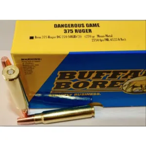 BUFFALO BORE 375 Ruger 270Gr Mono-Metal 2750FPS 20rd