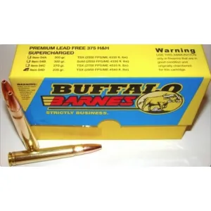 BUFFALO BORE 375 H&H Mag 235Gr Barnes TSX 2950FPS 20rd