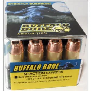 BUFFALO BORE 50 AE 350Gr JHP (1350FPS/ME 1416 ft lbs) 20rd