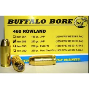 BUFFALO BORE 460 Rowland 230Gr JHP (1350FPS/ME 931 ft lbs) 20rd