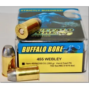 BUFFALO BORE 455 Webley 255Gr Hard Cast FN 750FPS 20rd