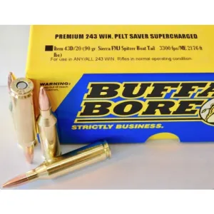 BUFFALO BORE 243 Win 90Gr Sierra FMJ Spitzer BT 3300FPS 20rd