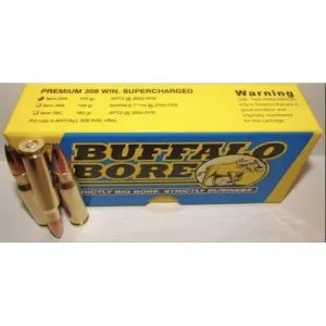 BUFFALO BORE 308 Win 150Gr SPTZ (2900FPS/ME 2800 ft lbs) 20rd