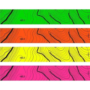 WHITEWATER ARCHERY YELLOW FLUORESCENT THIN LINE TOPO MAP ARROW WRAPS