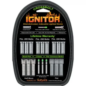 NUFLETCH ARCHERY LLC IGNITOR LIGHTED NOCKS FOR CROSSBOWS GREEN