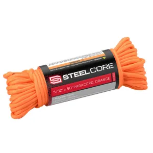 STEEL CORE 5/32"X50' Paracord Orange