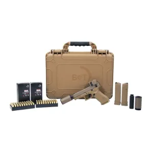 B&T USA Hush Puppy Ammo & Suppressor Combo 9mm 4.02" 17rd - Coyote Tan w/ Aimpoint ACRO
