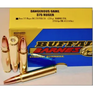 BUFFALO BORE 375 Ruger 270Gr Barnes TSX 2750FPS 20rd