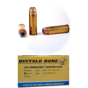 BUFFALO BORE 475 Linebaugh 350Gr JHP (1500FPS/ME 1748 ft) 50rd