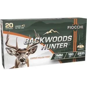 FIOCCHI 7mm Rem Mag Backwoods Hunter 160Gr CHP 20rd