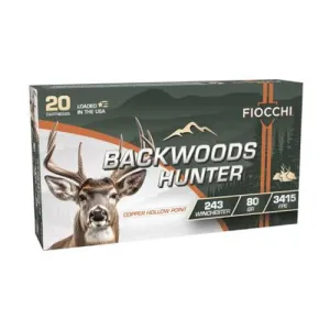FIOCCHI 243 Win Backwoods Hunter 80Gr CHP 20rd