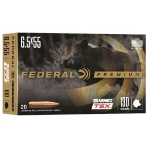 FEDERAL AMMO 6.5X55mm Swedish 130Gr TSX 20rd