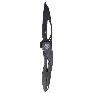 CRKT Nucleus Frame Lock Folding EDC Pocket Knife - Black w/ Carbon Fiber Overlay Handle