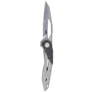 CRKT Nucleus Frame Lock Folding EDC Pocket Knife - Black & Gray w/ Carbon Fiber Overlay Handle
