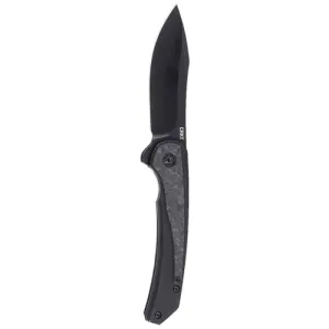 CRKT Padawan Frame Lock Folding EDC Pocket Knife - Black w/ Carbon Fiber Overlays Handle