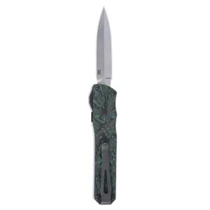 CRKT Twist Tighe Compact Automatic Automatic EDC Pocket Knife - Green w/ Carbon Fiber Handle