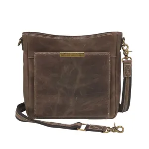 GUN TOTE'N MAMAS Buffalo Leather Slim Crossbody Bag, RFID - Caramel