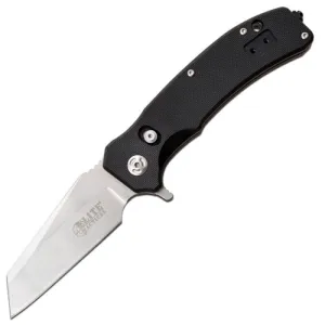 ELITE TACTICAL KNIVES Readiness 3.5" Combo Drop Point Blade - Black / Tan Grips