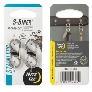 NITE IZE S-BINER MICRO LOCK 2PK SS