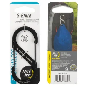 NITE IZE S-BINER #4 BLACK SS