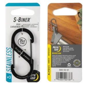 NITE IZE S-BINER # 3 BLACK SS
