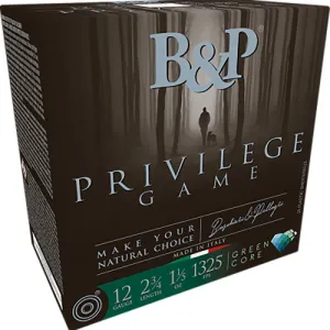 B&P AMMO 12Ga Privilege Game 1-1/5 oz Grn Core 6 Shot 25rd
