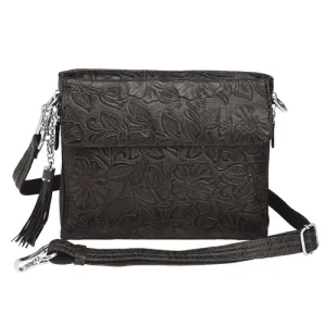 GUN TOTE'N MAMAS Clutch Purse Pebble Grain Cowhide Black