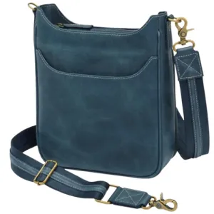 GUN TOTE'N MAMAS Crossbody Mail Pouch Distressed Buffalo Blue